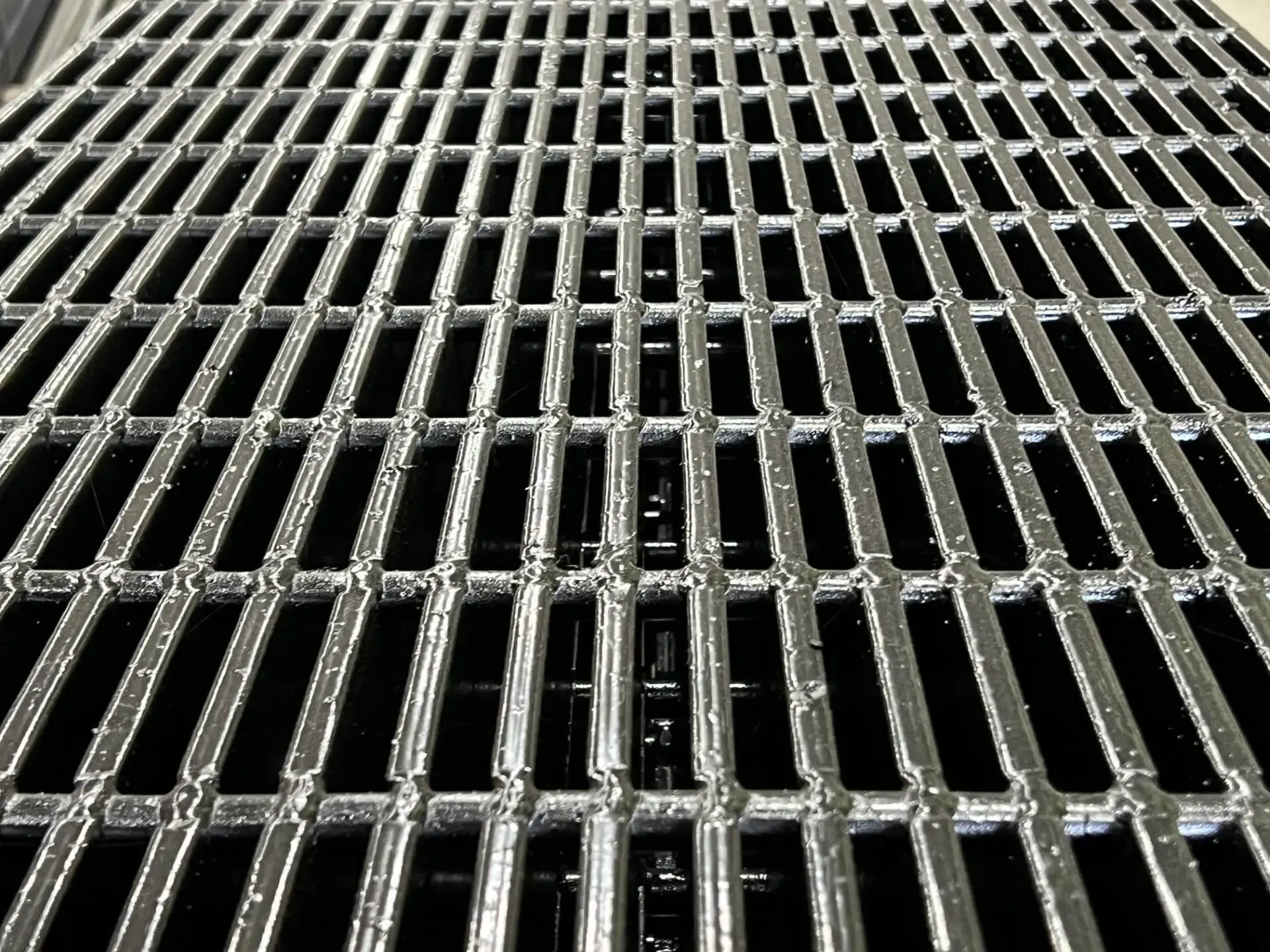 ADA wheel safe grating painted black
